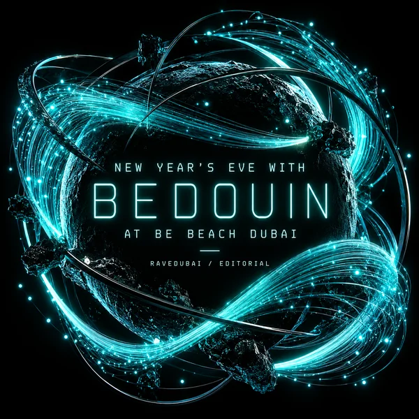 RaveDubai editorial artwork for New Year's Eve with Bedouin at Be Beach Dubai