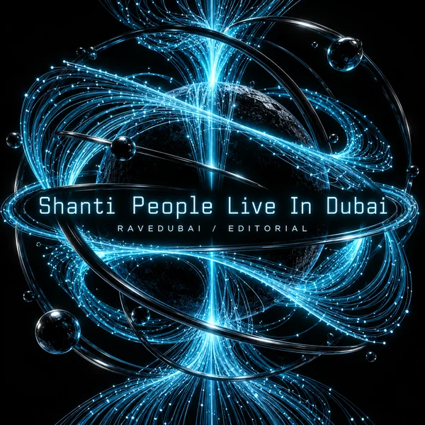 RaveDubai editorial artwork for Shanti People Live In Dubai