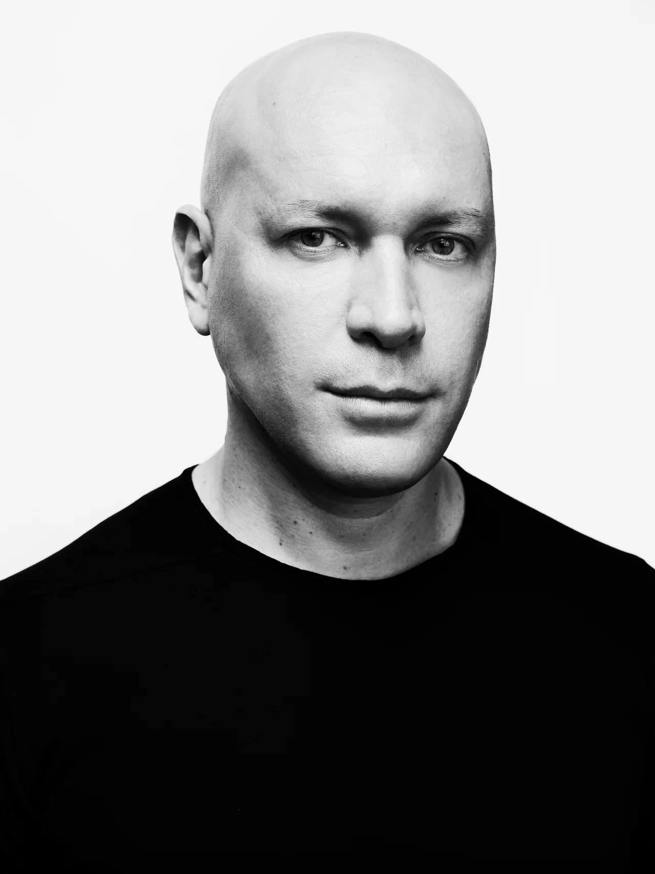 Black and white press portrait of Marco Carola